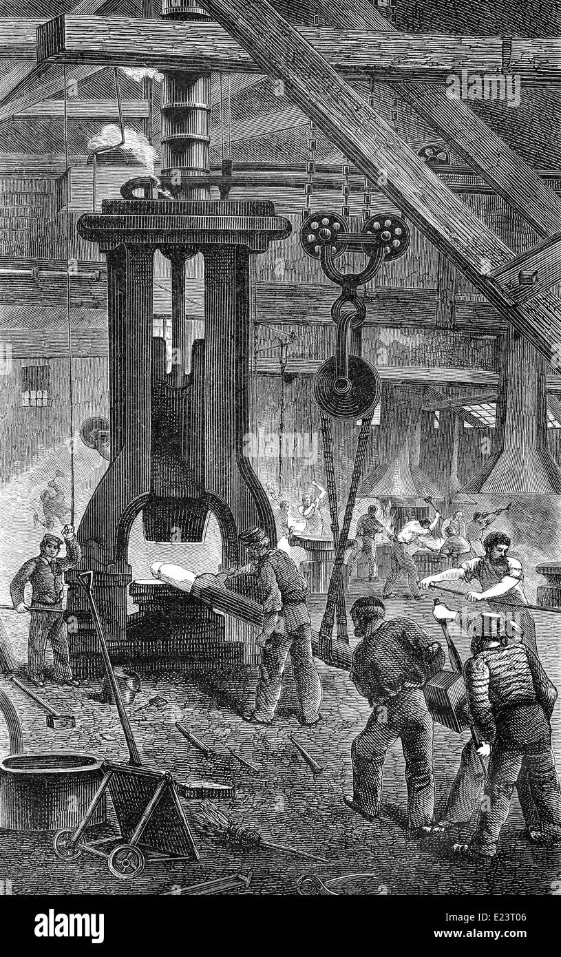Marteau à vapeur, 19e siècle, Banque D'Images