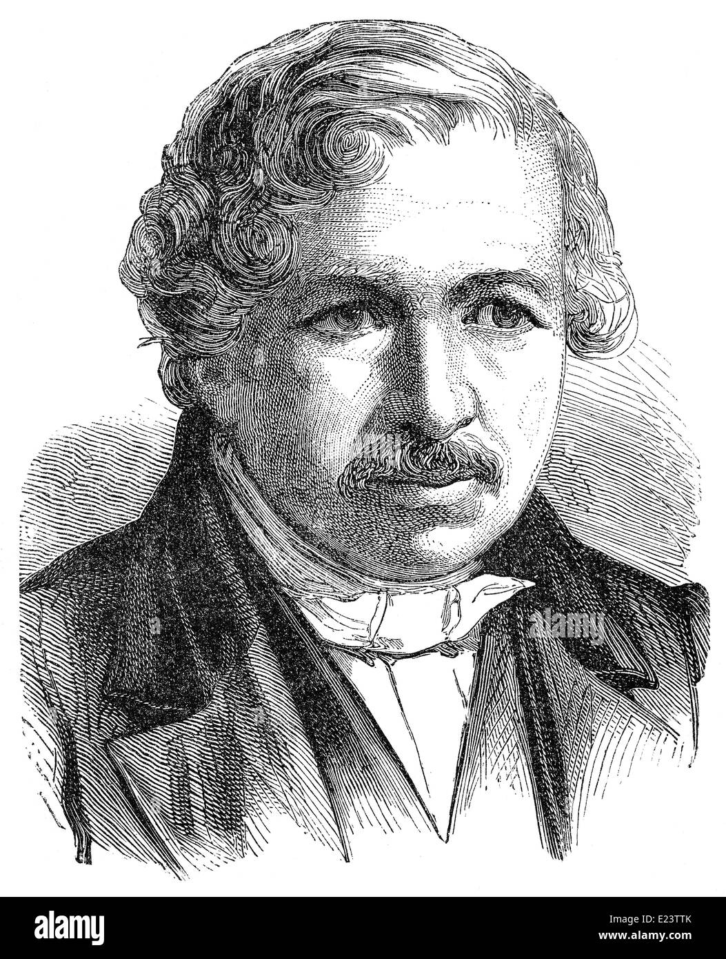 Louis Jacques Mandé Daguerre, 1787 - 1851, un artiste et photographe français Banque D'Images