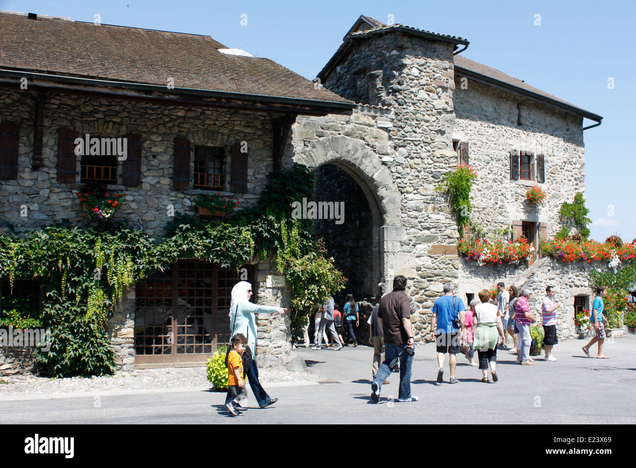 Yvoire, Haute Savoie, Rhone Alpes, Chablais, France. Banque D'Images