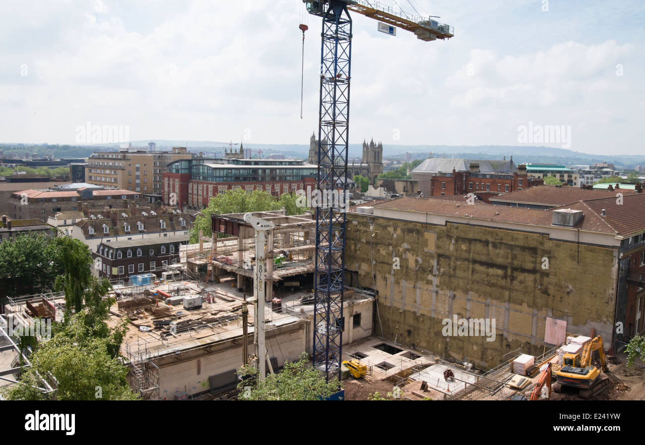 La construction et le réaménagement dans le centre-ville de Bristol, Angleterre, Royaume-Uni Banque D'Images