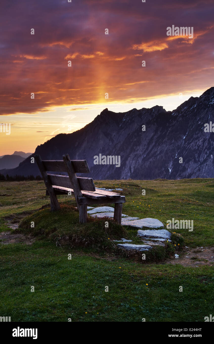 Vue romantique sur les Alpes autrichiennes, Salzburger Land, Autriche Banque D'Images