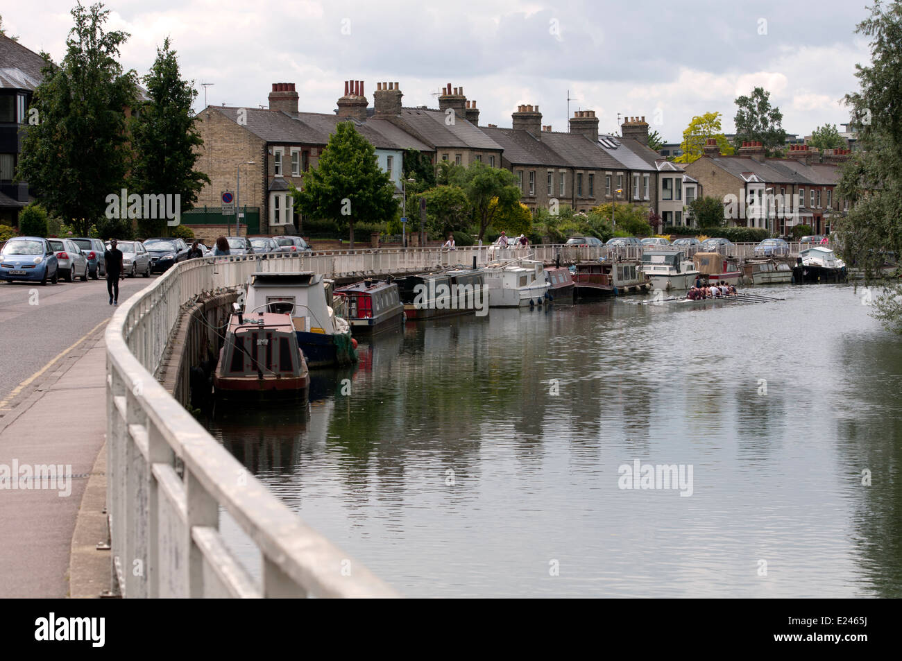 La rivière Cam à Riverside, Chesterton, Cambridge, Royaume-Uni Banque D'Images