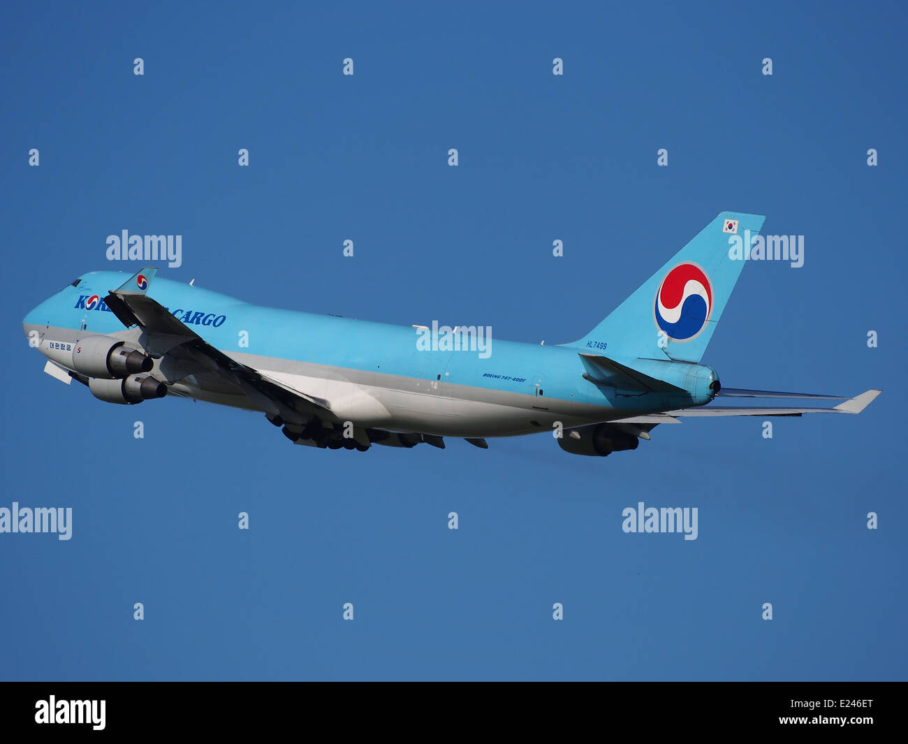 HL7499 Korean Air Cargo Boeing 747-400 F le décollage de l'aéroport de Schiphol (AMS - EHAM), aux Pays-Bas, 18mai2014, pic-4 Banque D'Images