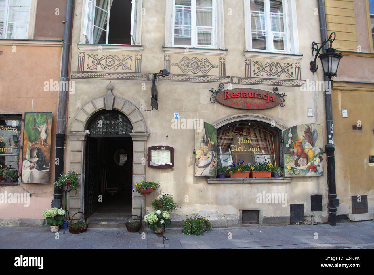 Restaurant polonais traditionnels dans la vieille ville de Varsovie Banque D'Images