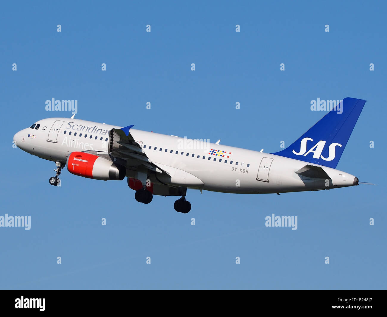 OY-KBR SAS Scandinavian Airlines Airbus A319-131 le décollage de l'aéroport de Schiphol (AMS - EHAM), aux Pays-Bas, 16mai2014, pic-3 Banque D'Images