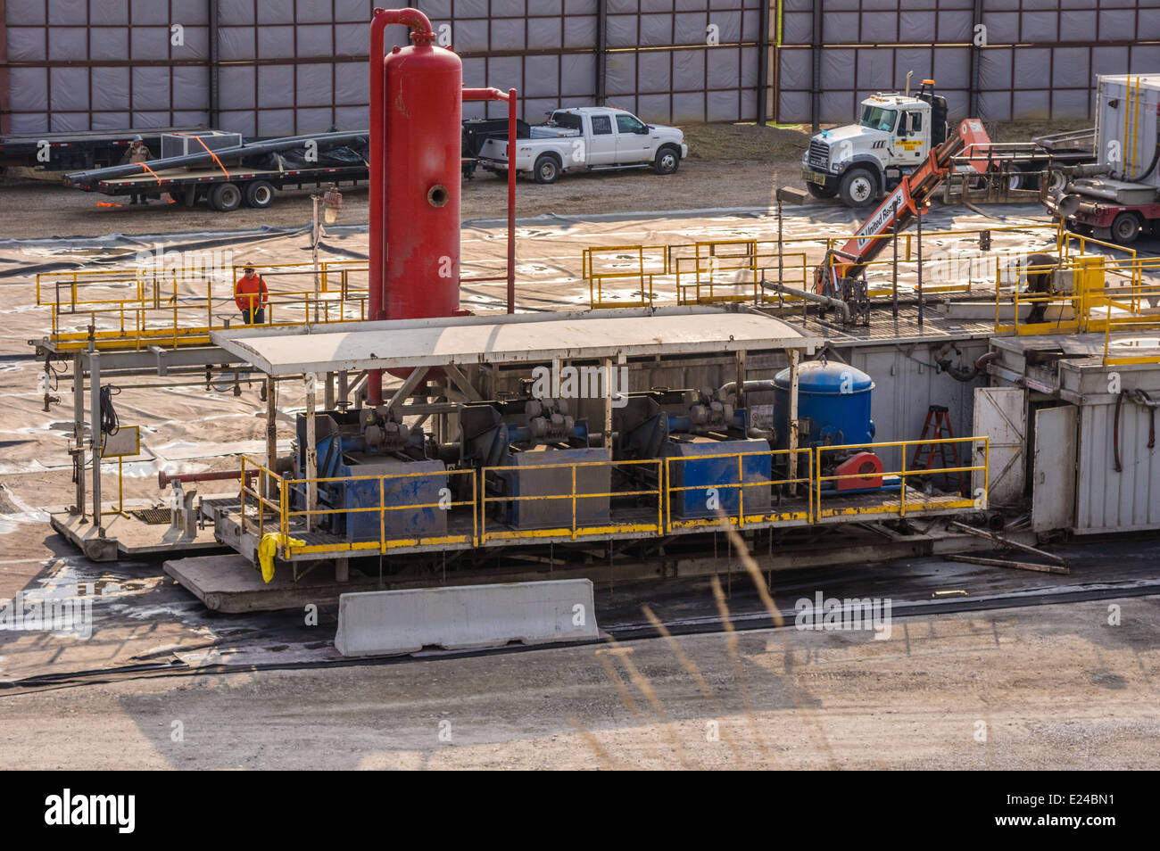 Gaz de schiste avec de l'équipement du site en cours de construction. Pittsburgh, Pennsylvanie Banque D'Images