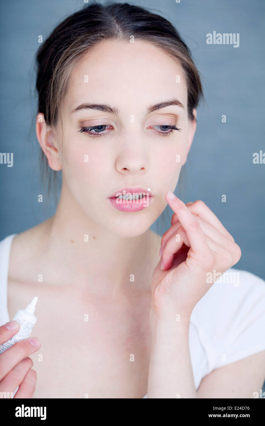 Traitement de l'herpès Banque D'Images