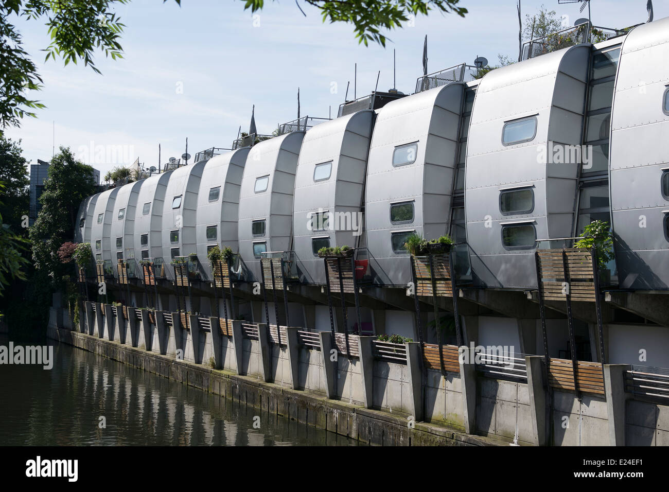 Maisons de Nicholas Grimshaw Grand Union Marche Londres Camden Regents Canal Banque D'Images Maisons de Nicholas Grimshaw Grand Union Marche Londres Camden Regents Canal Banque D'Images