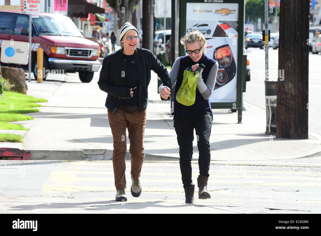 Ellen DeGeneres et Portia de Rossi dehors et environ dans la région de Los Angeles. Los Angeles, Californie - 21.06.2012 ti Banque D'Images