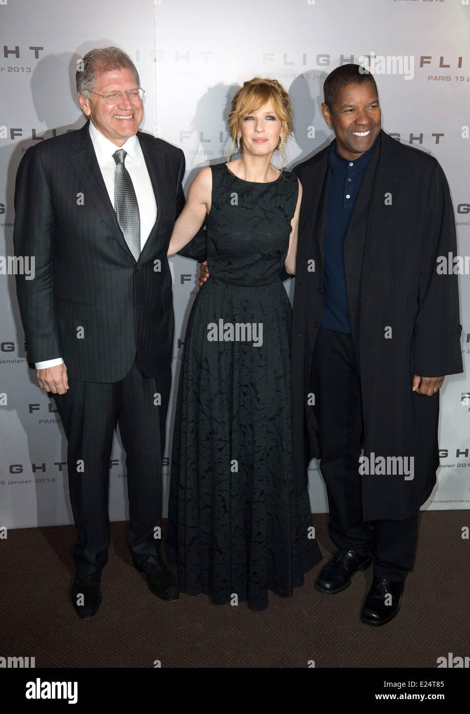 'Vol' premiere tenue au Gaumont Marignan theatre avec : Robert Zemeckis,Kelly Reilly,Denzel Washington où : Paris, Fran Banque D'Images