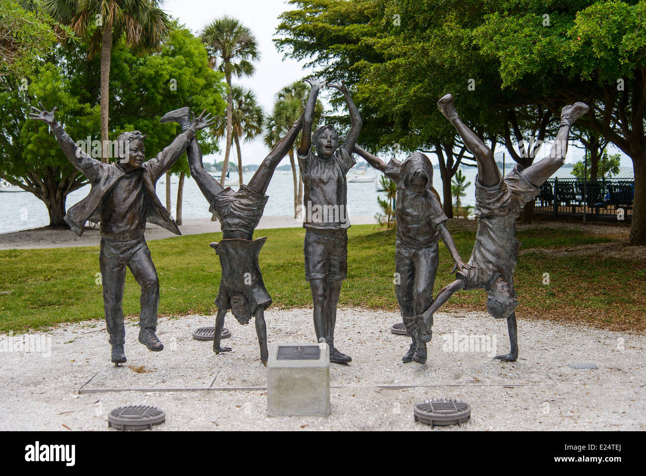 'Aspirants' olympique - une sculpture en bronze de Glenna Goodacre à Sarasota Bay Front Park, Sarasota, Floride, USA. Banque D'Images