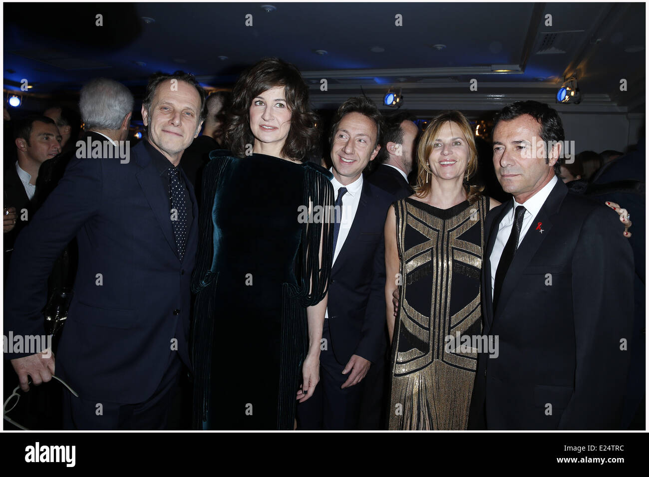 Dîner de Gala Sidaction 2013 au Pavillon d'Armenonville avec : Charles Berling,Valerie Lemercier,Stephane Bern,Virginie Coupérie-Eiffel,Bernard Mtiel Où : Paris, France Date : 24 Jan 2013 Banque D'Images