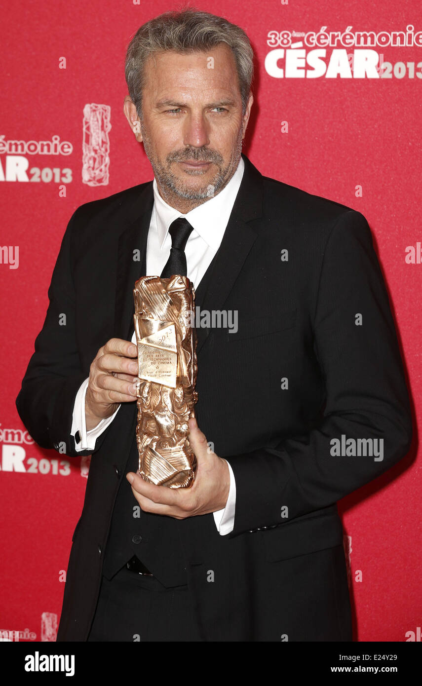 38e Cesar Cinema Awards au Théâtre du Chatelet - Salle de presse : Kevin Costner Où : Paris, France Date : 22 fév 2013 C Banque D'Images