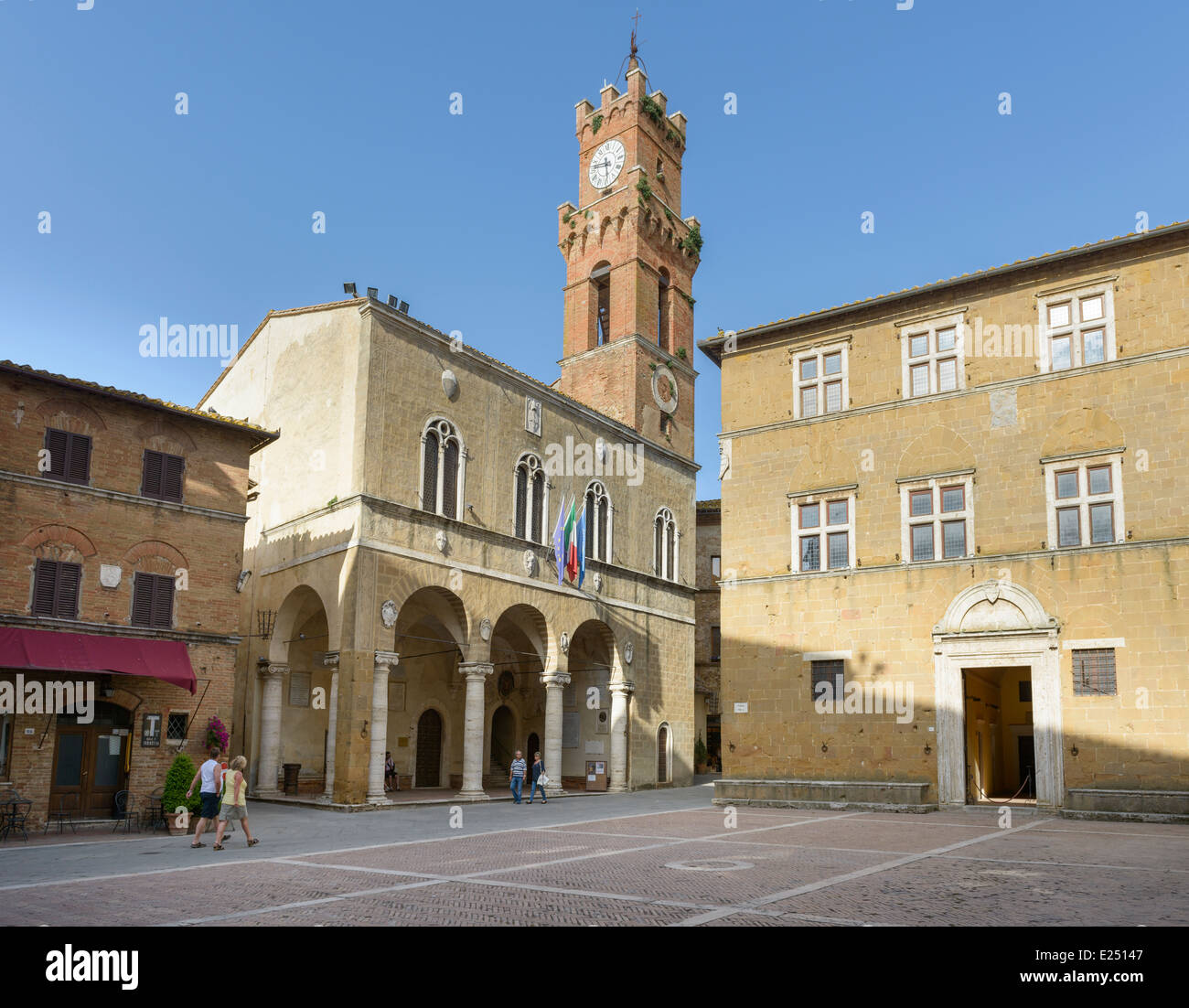 Piazza Pio II Pienza Banque D'Images