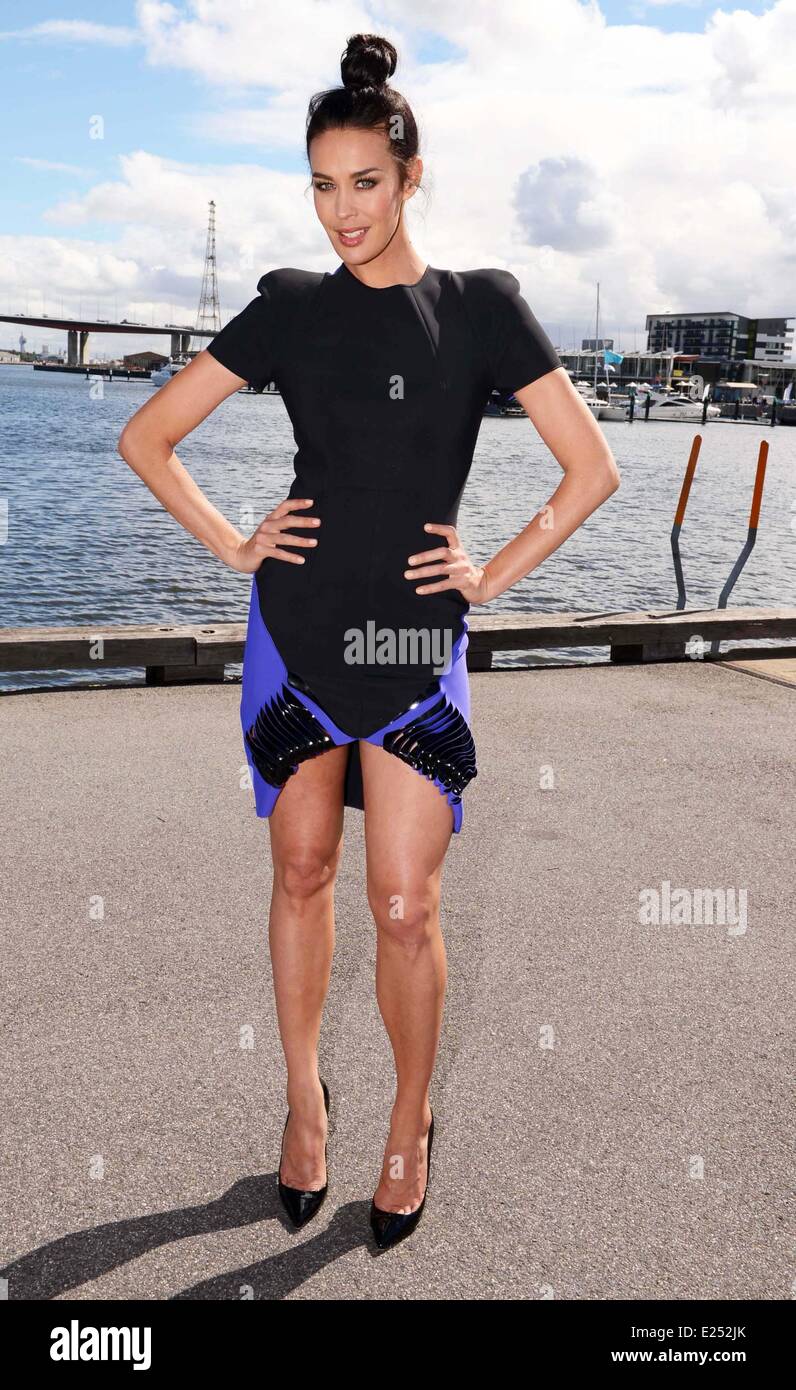 L'Oréal Melbourne Fashion Festival - L'Oreal Paris Déjeuner à Central Pier Docklands avec : Megan Gale Où : Melbourne, Australie Quand : 18 Mars 2013 Banque D'Images