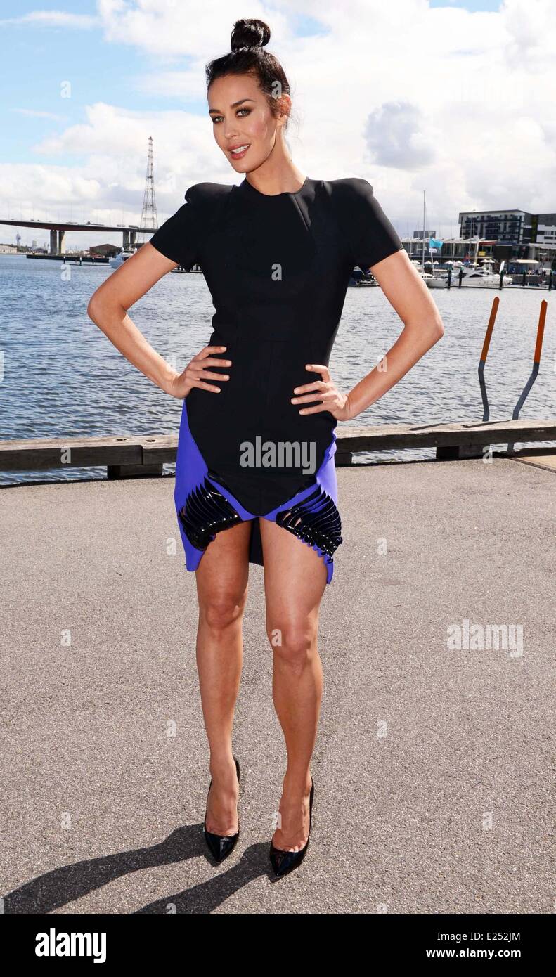 L'Oréal Melbourne Fashion Festival - L'Oreal Paris Déjeuner à Central Pier Docklands avec : Megan Gale Où : Melbourne, Australie Quand : 18 Mars 2013 Banque D'Images