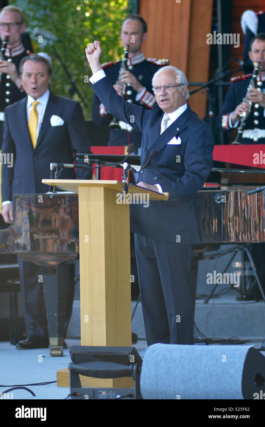 La famille royale Suédoise de célébrer la Journée nationale de la Suède au Palais Royal comprend : le Roi Carl XVI Gustuf où de la Suède : Stockholm, Suède Quand : 06 Juin 2013 Banque D'Images