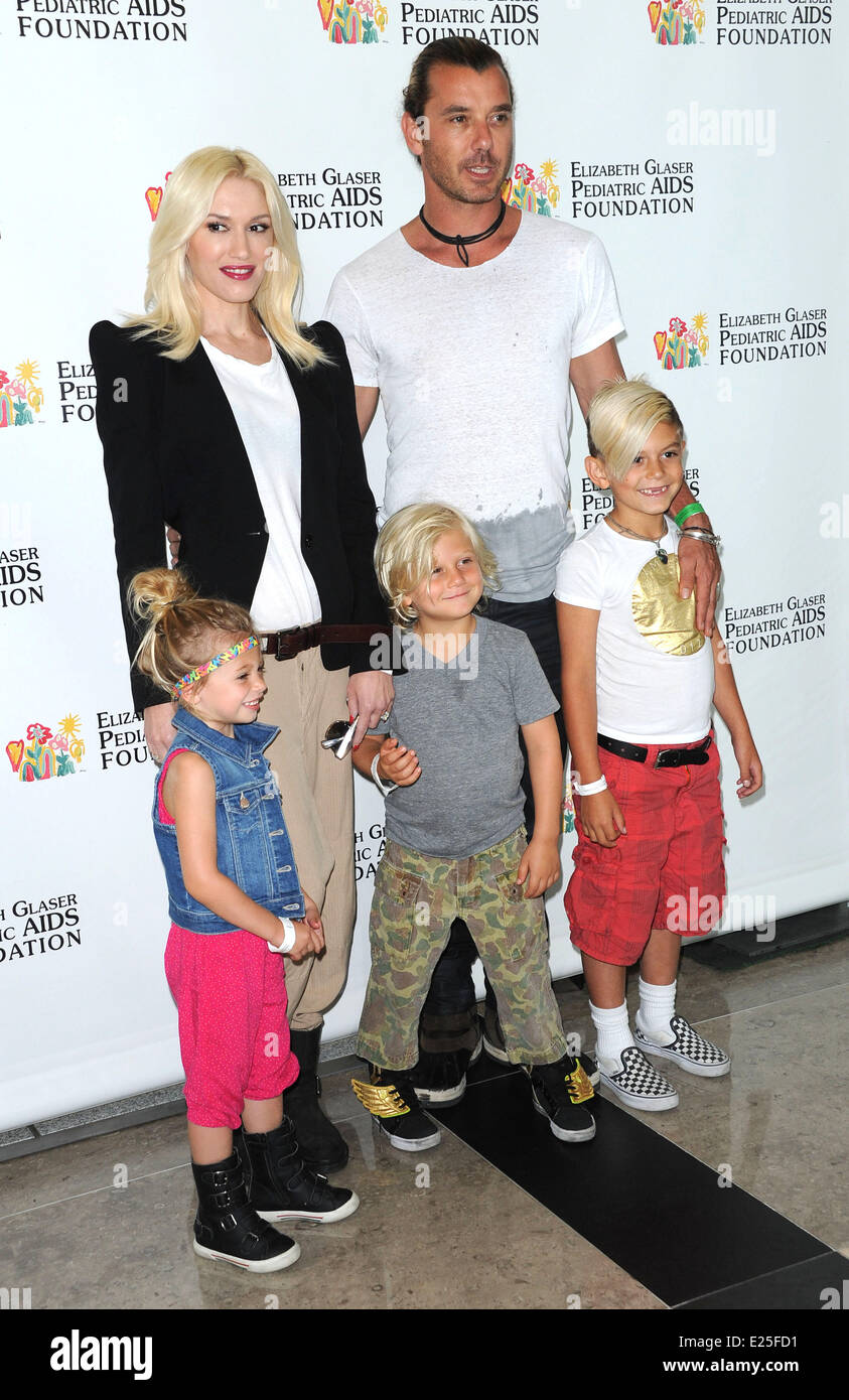 Elizabeth Glaser Pediatric AIDS Foundation's 24e 'l'heure des héros' à Century Park comprend : Stella Stefani,Gwen Stefani, Zuma,Rossdale Gavin Rossdale, Kingston Rossdale Où : Los Angeles, California, United States Quand : 02 Juin 2013 Banque D'Images
