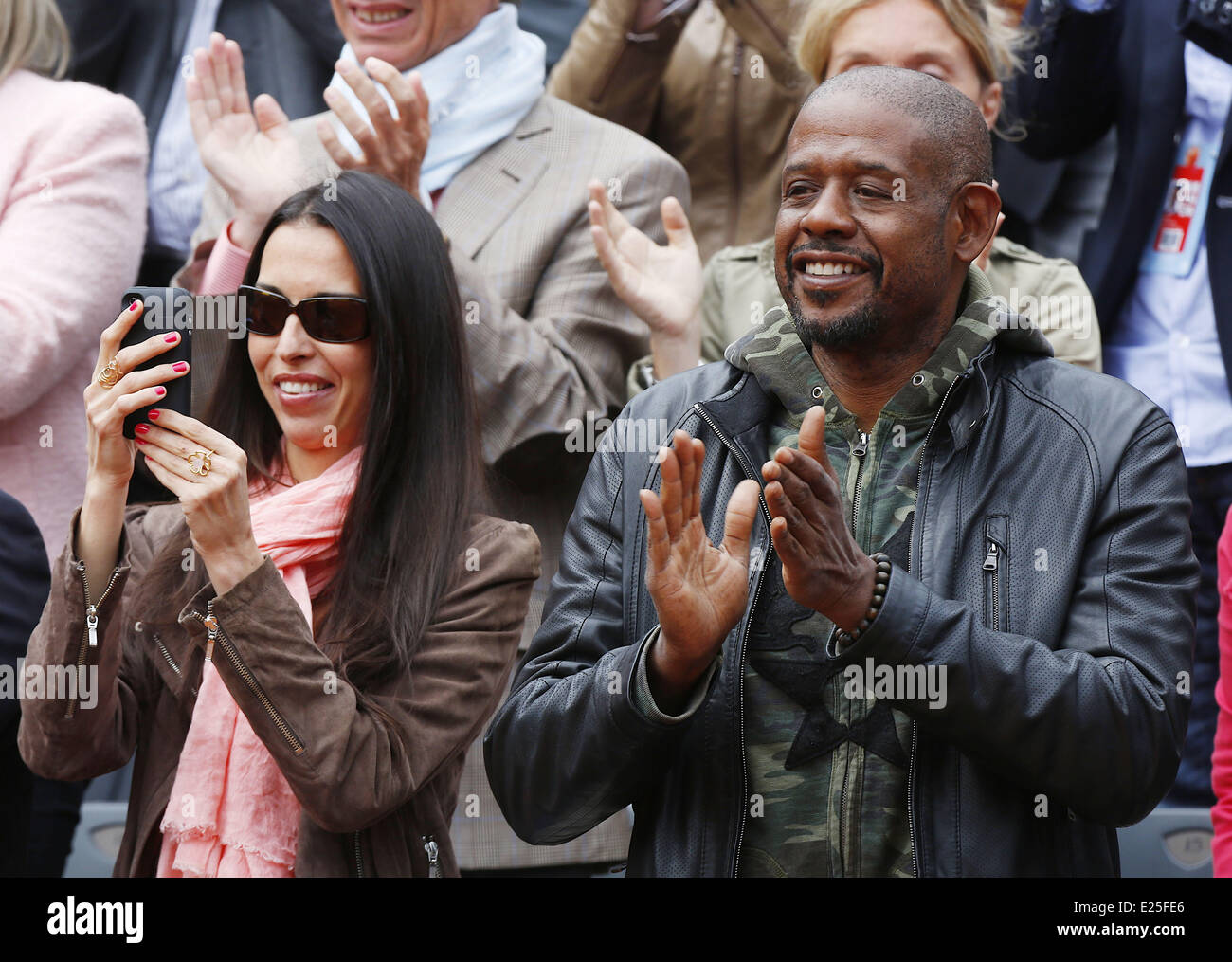 2013 Open de tennis français à Roland Garros - Celebrity Sightings avec : Forest Whitaker Où : Paris, France Quand : 02 Juin 2013 Banque D'Images