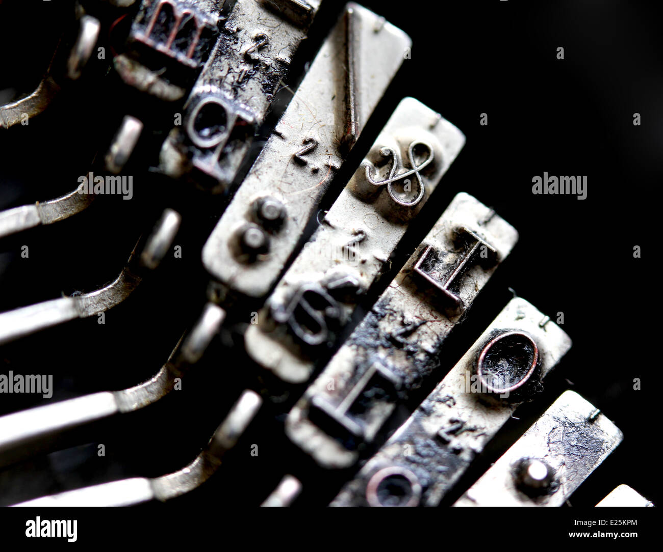 Close up of symbole & esperluette dans une ancienne machine à écrire mécanique l'italien Banque D'Images