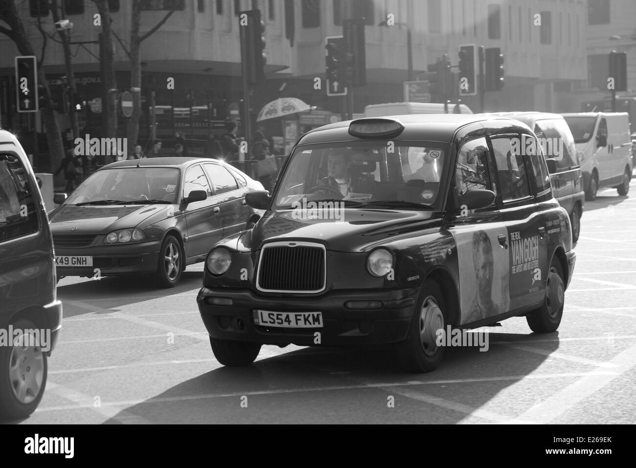 Un taxi noir de Londres Banque D'Images