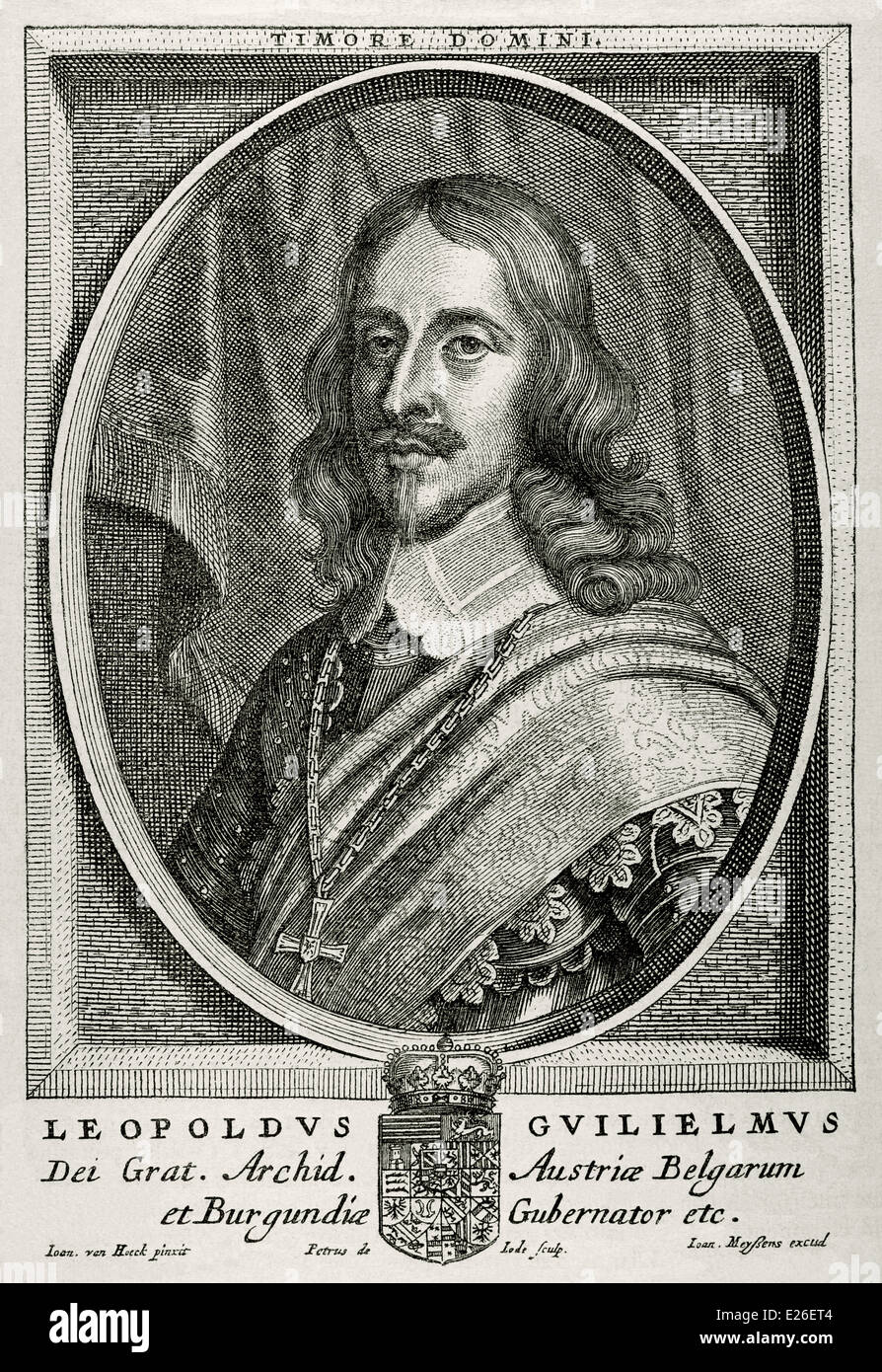 L'Archiduc Léopold Guillaume d'Autriche (1614-1662). Le commandant militaire de l'Autriche. Portrait. La gravure. Banque D'Images