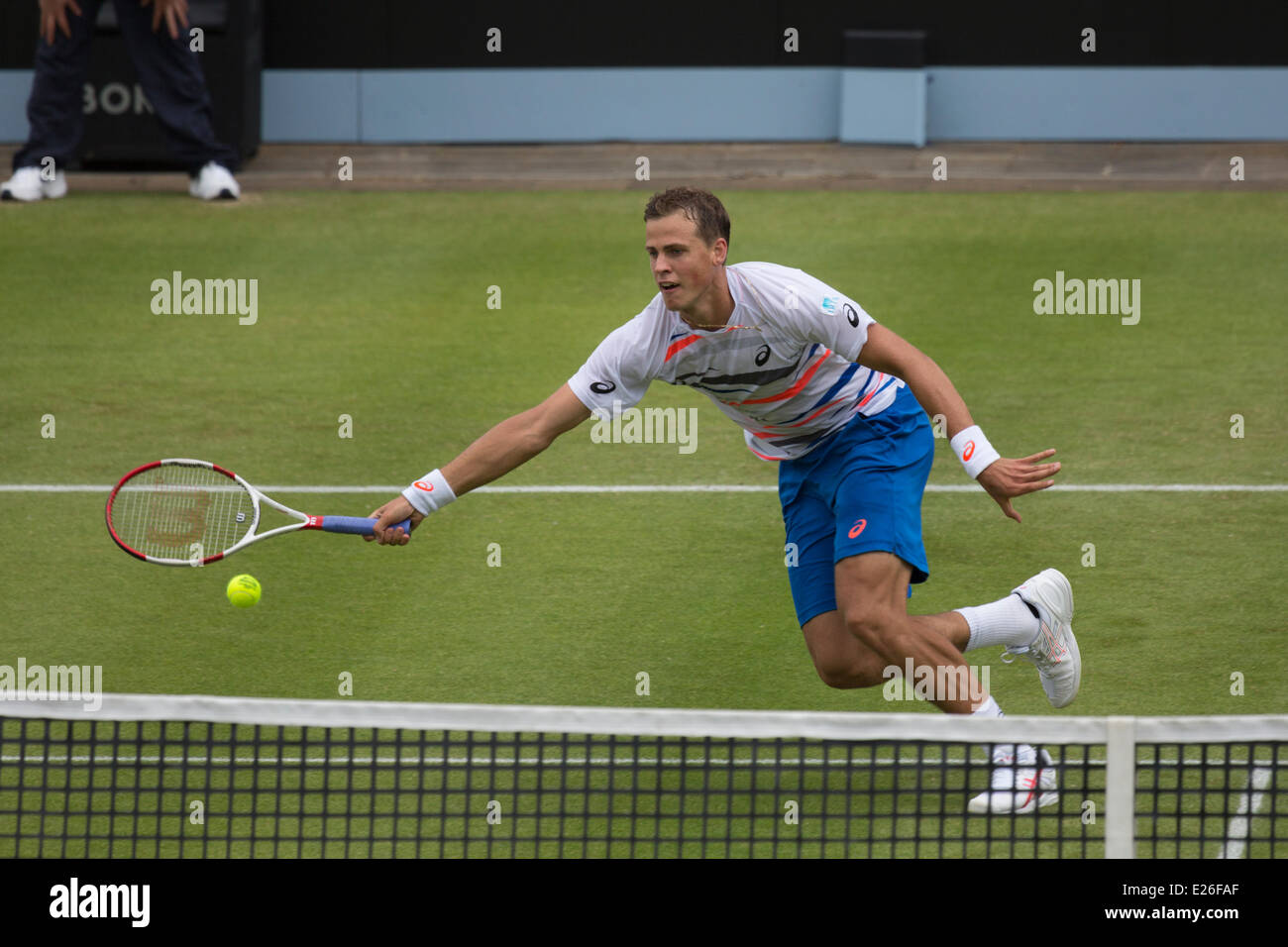 Vasek Pospisil (CAN) dans à l'actiuon Topshelf ATP Open de Tennis Championships à Autotron Rosmalen,, 's-Hertogenbosch, Pays-Bas. Credit : Gruffydd Thomas/Alamy Live News Banque D'Images