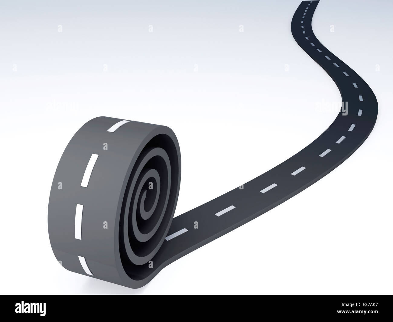 Résumé L'asphalte route sinueuse. 3d illustration Banque D'Images