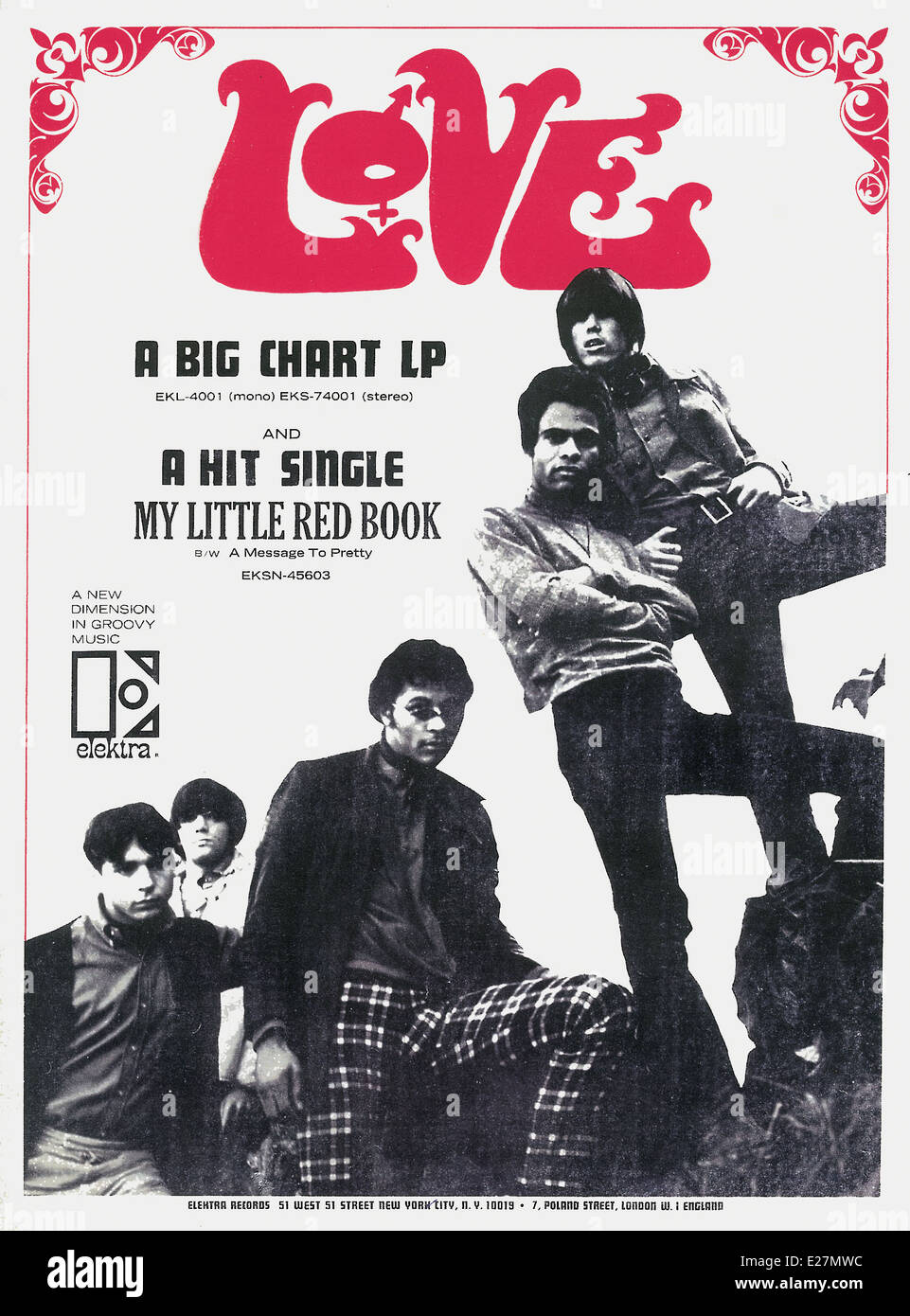 Imprimer l'annonce pour l'amour de la bande, avec Arthur Lee circa 1960. Avec la permission de Granamour Weems Collection. Usage éditorial uniquement. Banque D'Images