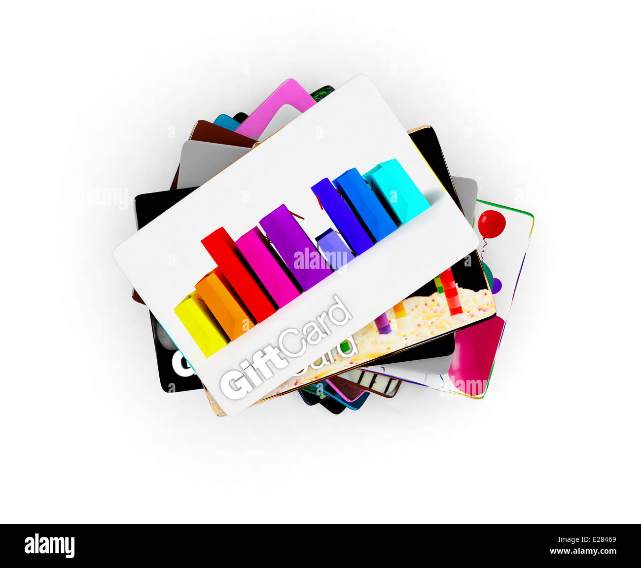 Pile de dessins différents pour une large gamme d'acrds, cadeaux Banque D'Images