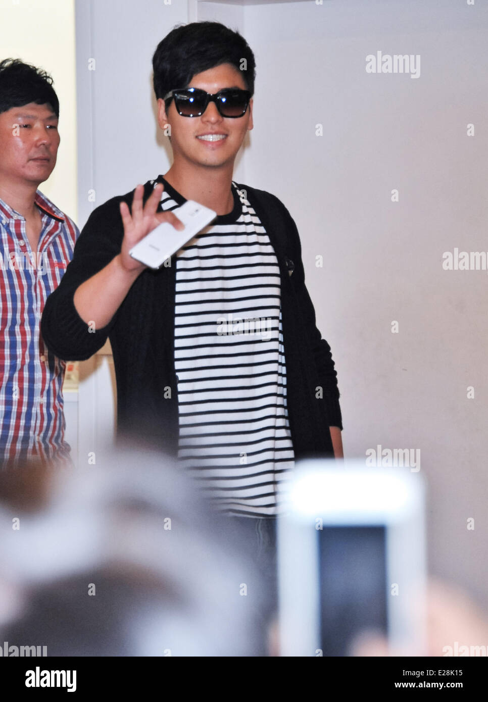 Lee Jang-Woo, Juin 13, 2014 : l'acteur coréen Lee Jang-Woo arrive à l'Aéroport International de Tokyo à Tokyo, Japon, le 13 juin 2014. Banque D'Images