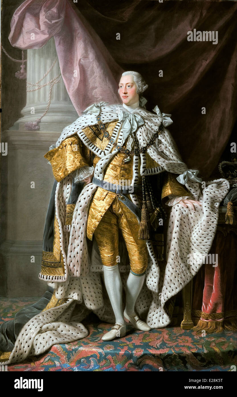 George III dans Des Robes de couronnement. George III, roi du Royaume-Uni de Grande-Bretagne et d'Irlande. George William Frederick 1738 – 1820) Banque D'Images