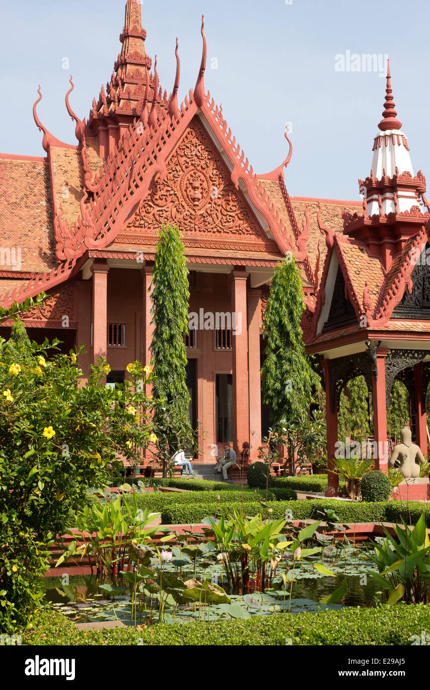 Le Musée National du Cambodge à Phnom Penh du Cambodge est plus grand musée d'histoire culturelle. Banque D'Images