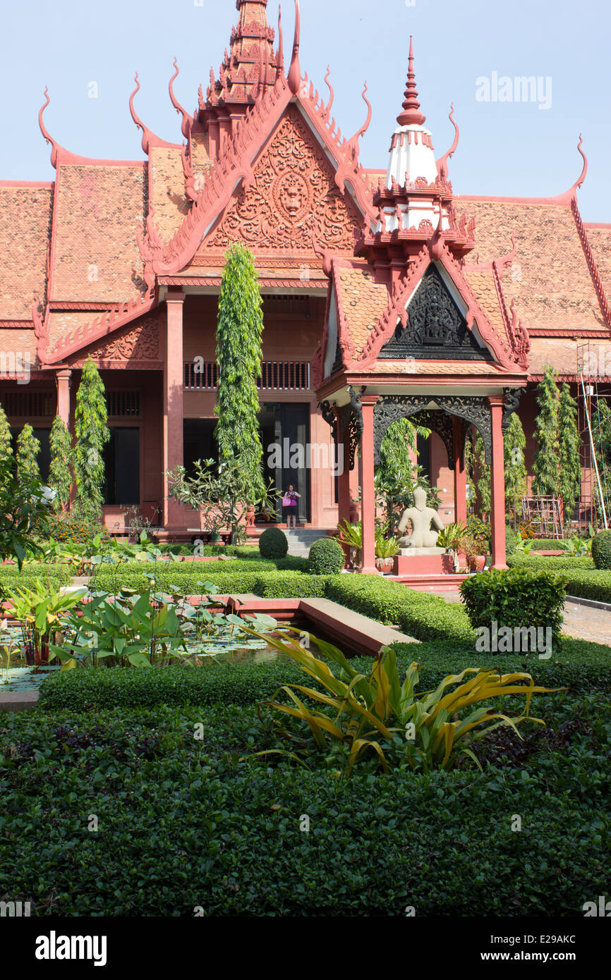 Le Musée National du Cambodge à Phnom Penh du Cambodge est plus grand musée d'histoire culturelle. Banque D'Images