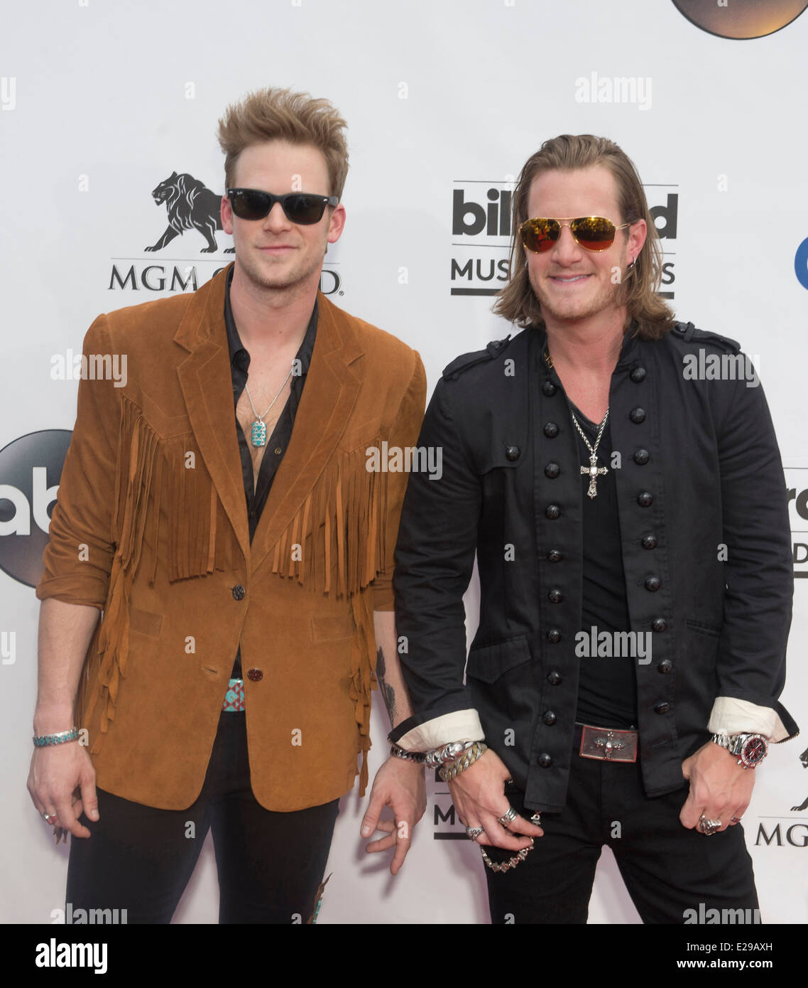 Floride Géorgie membres en ligne Brian Kelley (L) et Tyler Hubbard assister aux Billboard Music Awards 2014 à Las Vegas Banque D'Images