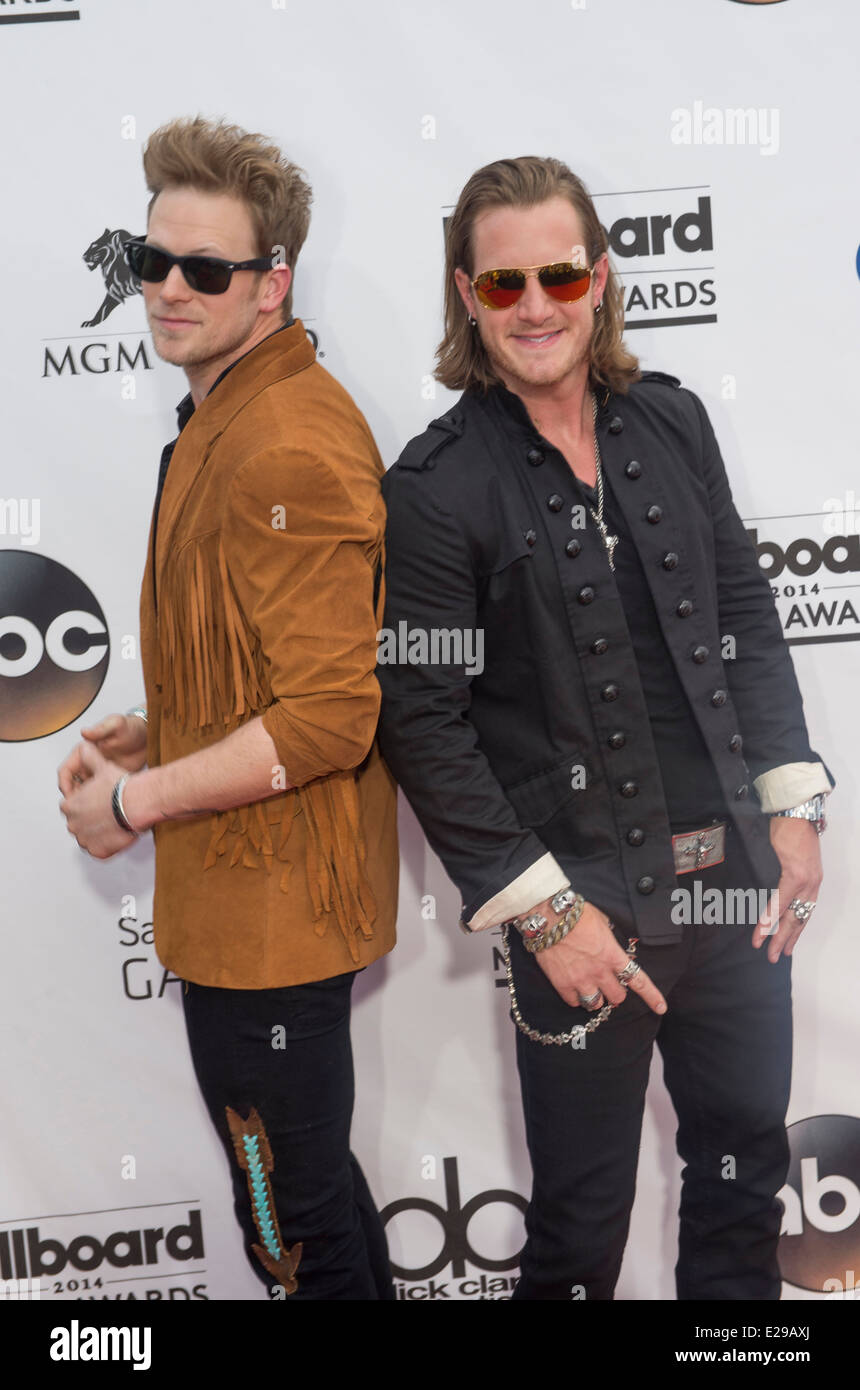Floride Géorgie membres en ligne Brian Kelley (L) et Tyler Hubbard assister aux Billboard Music Awards 2014 à Las Vegas Banque D'Images
