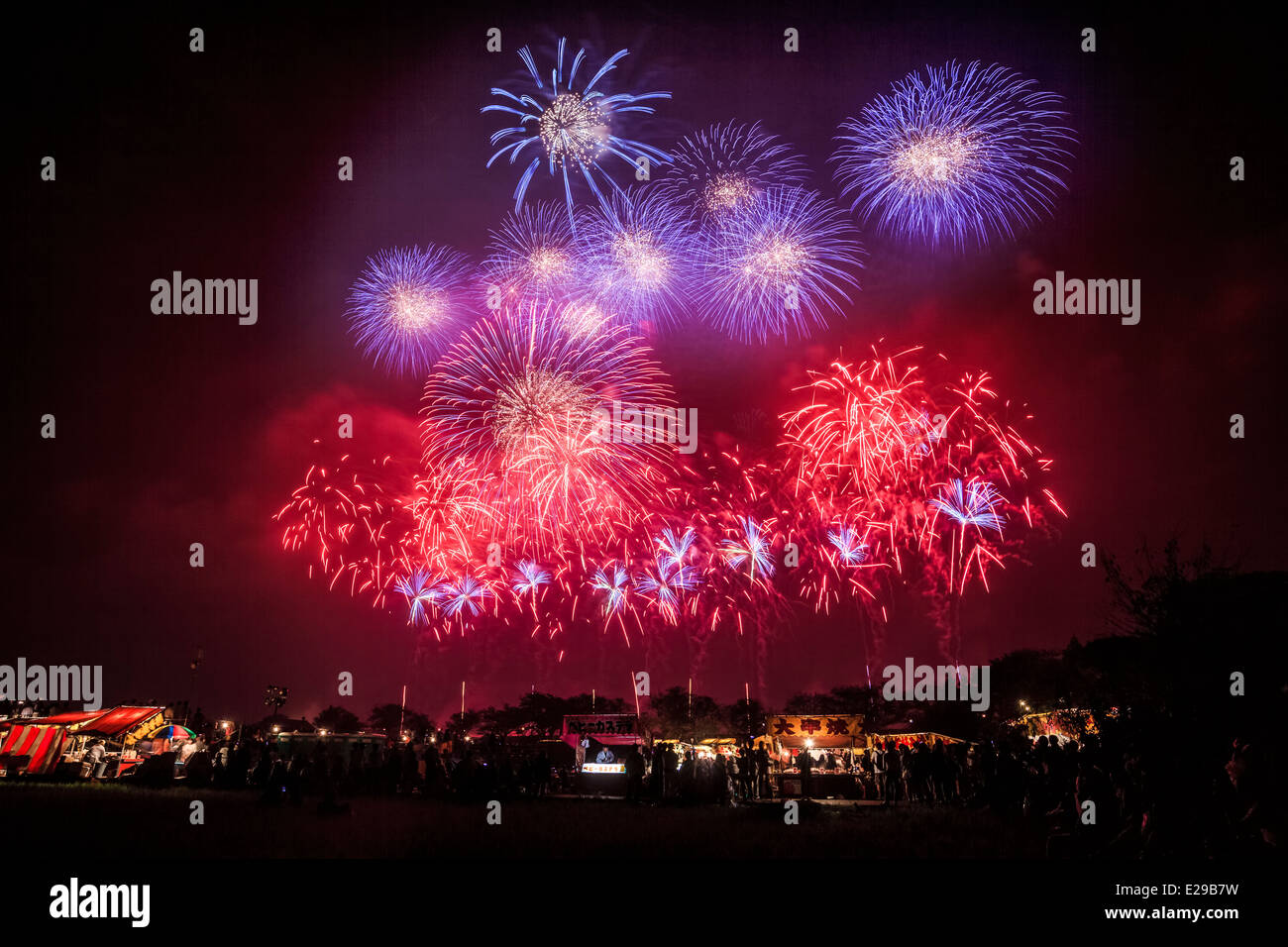 Tsuchiura Fireworks, Tsuchiura, Ibaraki, Japon Banque D'Images