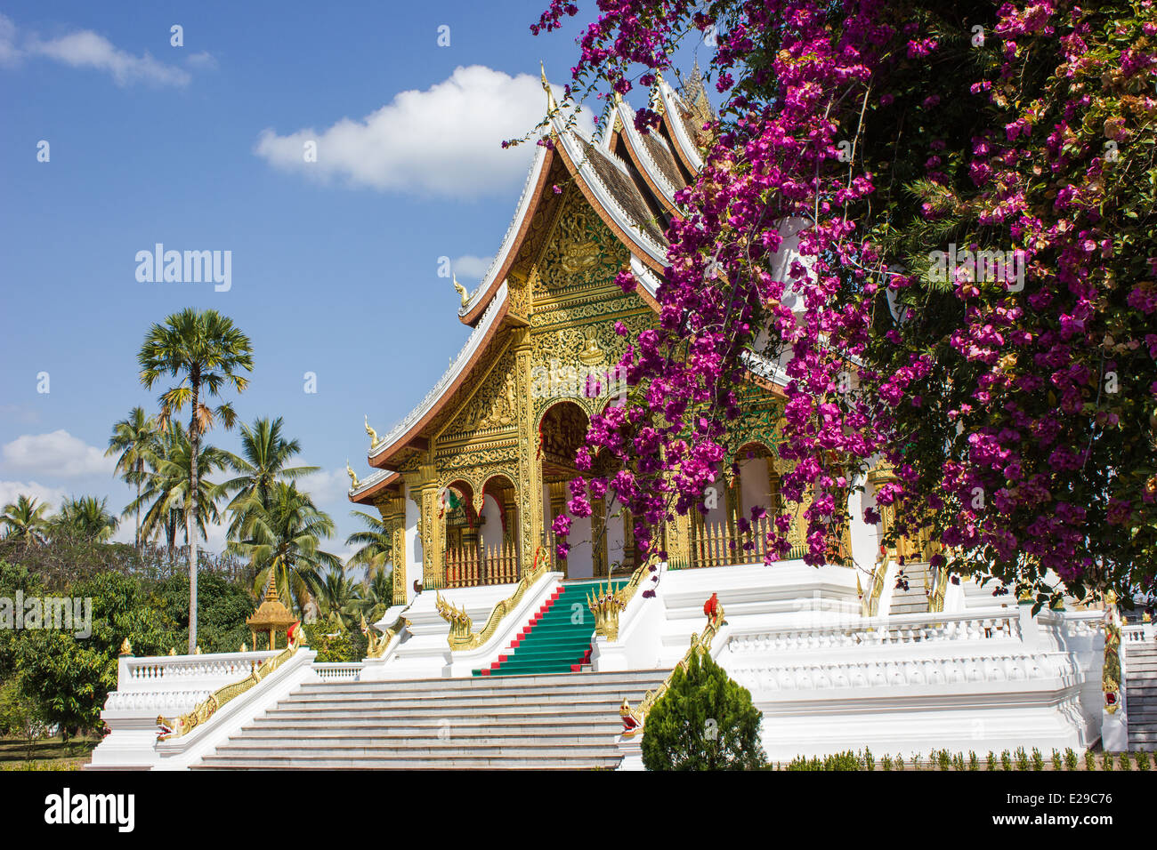 Le Palais Royal dans la vieille ville de Luang Prabang, situé dans le nord du Laos, Site du patrimoine mondial de l'UNESCO. Banque D'Images