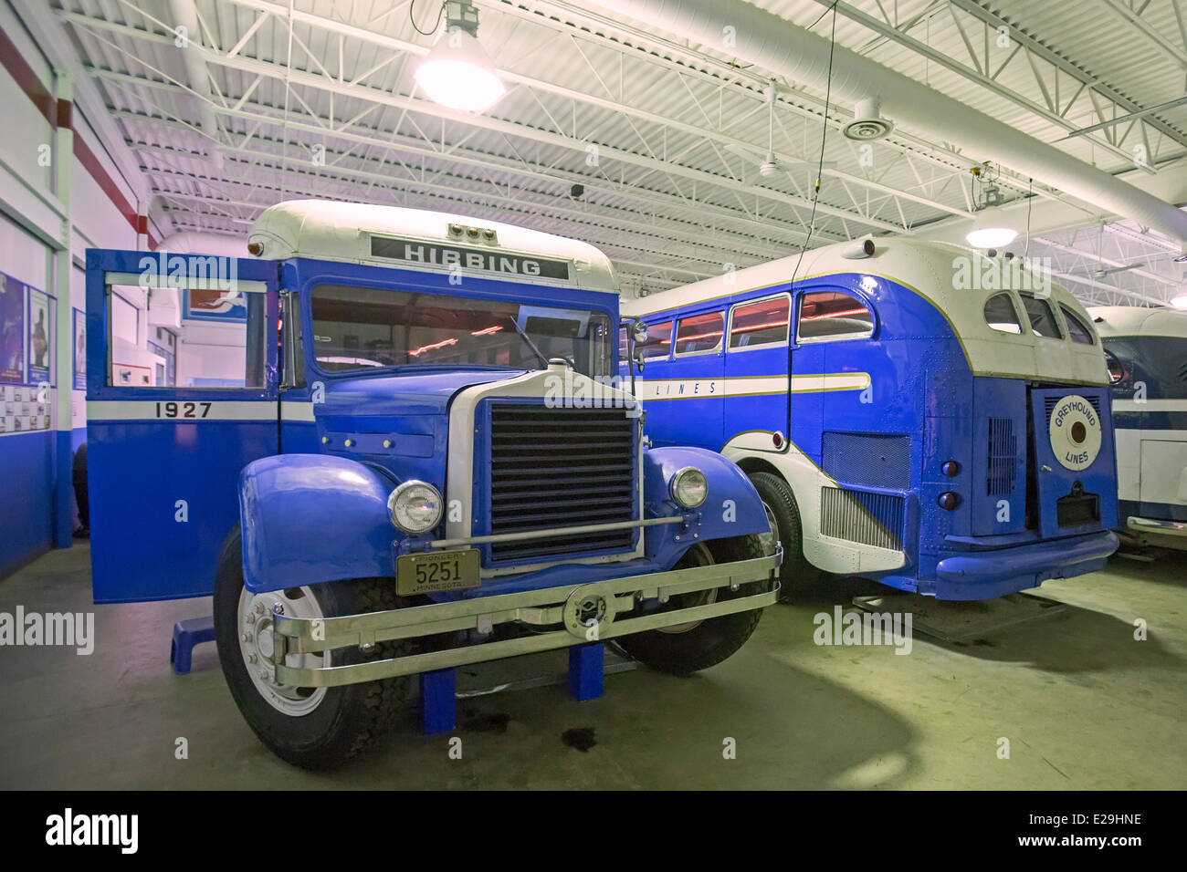 Hibbing, Minnesota - Vintage bus à la Greyhound Bus Musée. Banque D'Images