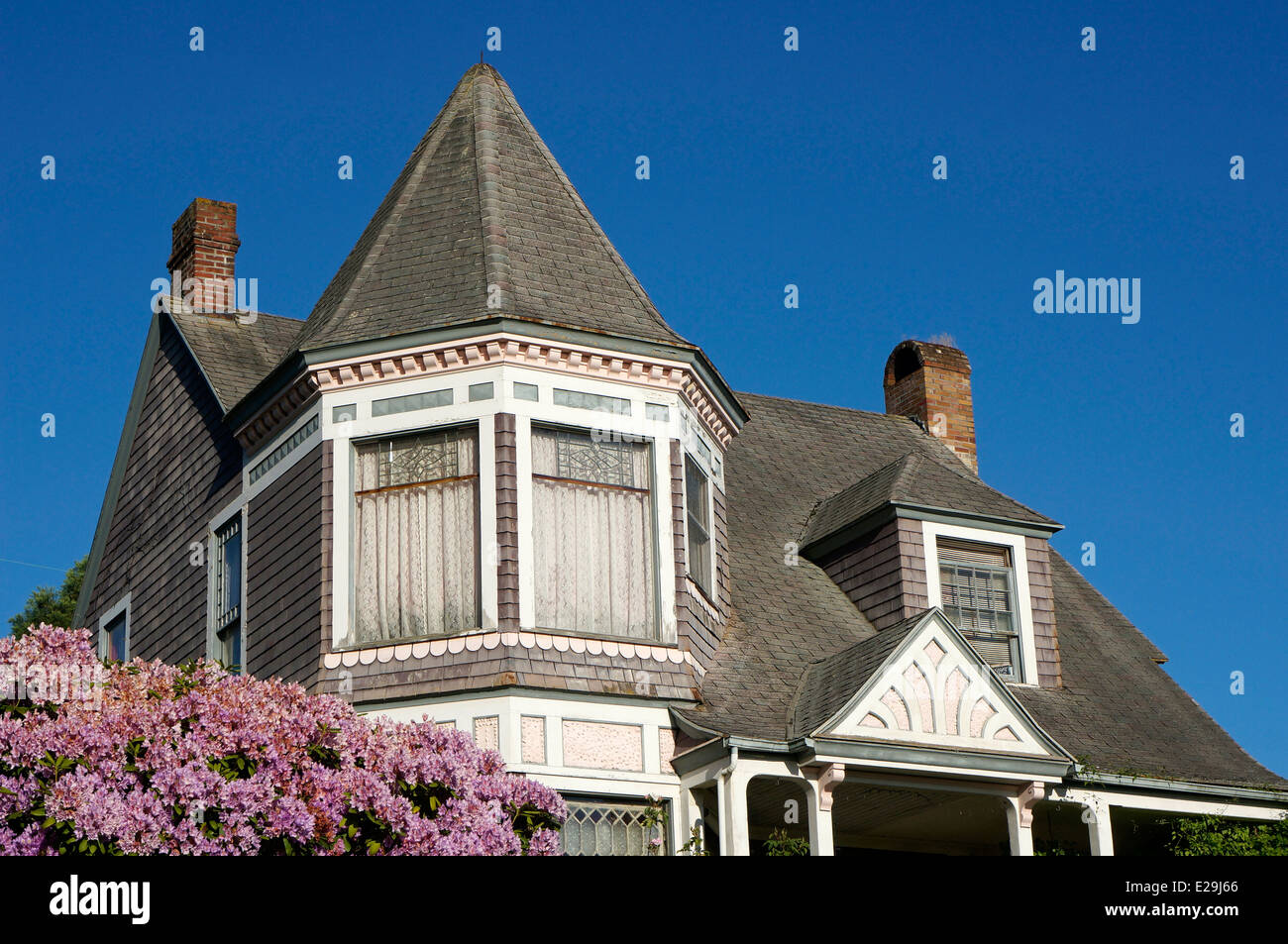 Style Queen Anne maison victorienne dans le quartier historique de Fairhaven de Bellingham, Washington State, USA Banque D'Images
