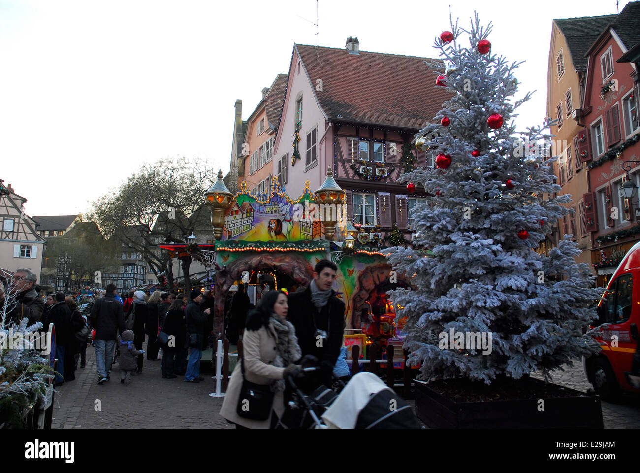 Marché de Noël de Colmar en Alsace, France Banque D'Images