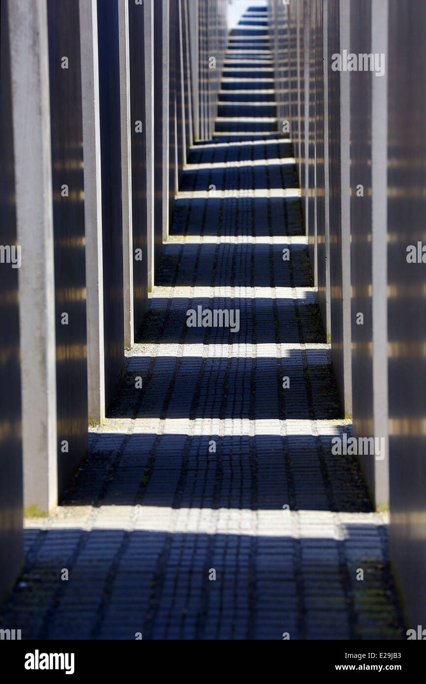 Holocaust Memorial,Mémorial aux Juifs assassinés d'Europe à Berlin, Allemagne Banque D'Images
