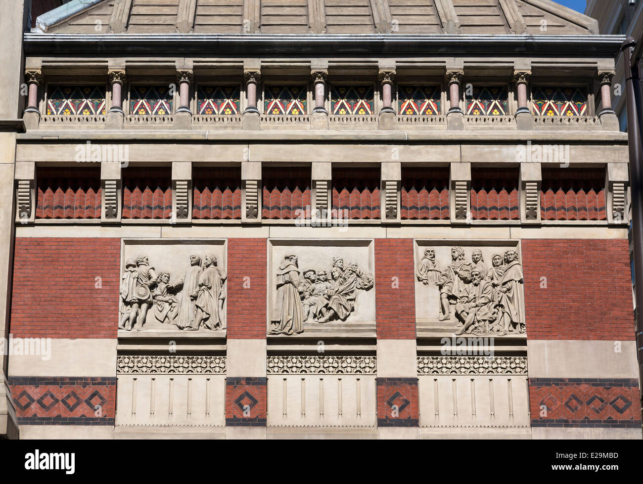 Détail de la décoration, la Pennsylvania Academy of the Fine Arts, Philadelphia, Pennsylvania, USA Banque D'Images