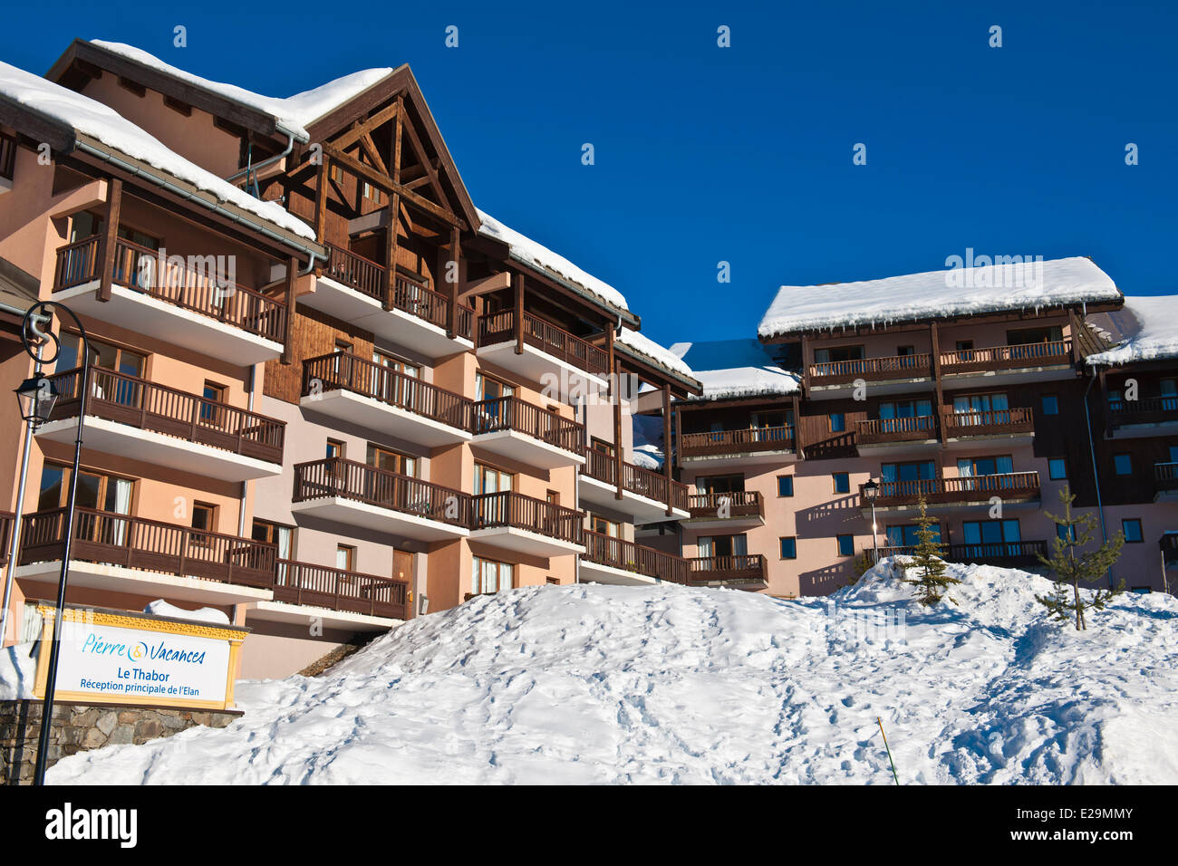 France, Savoie , vallée de la Maurienne, Valmeinier, station de ski (1800 m) Banque D'Images