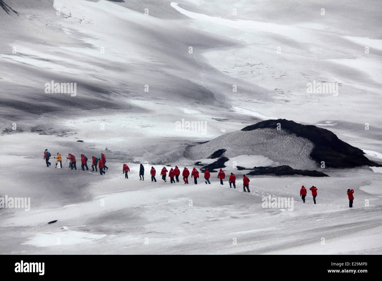 L'antarctique, croisière en bateau, boréale Îles Shetland du Sud, l'Île Déception, caldeira, randonnées de Bailey Head à Banque D'Images