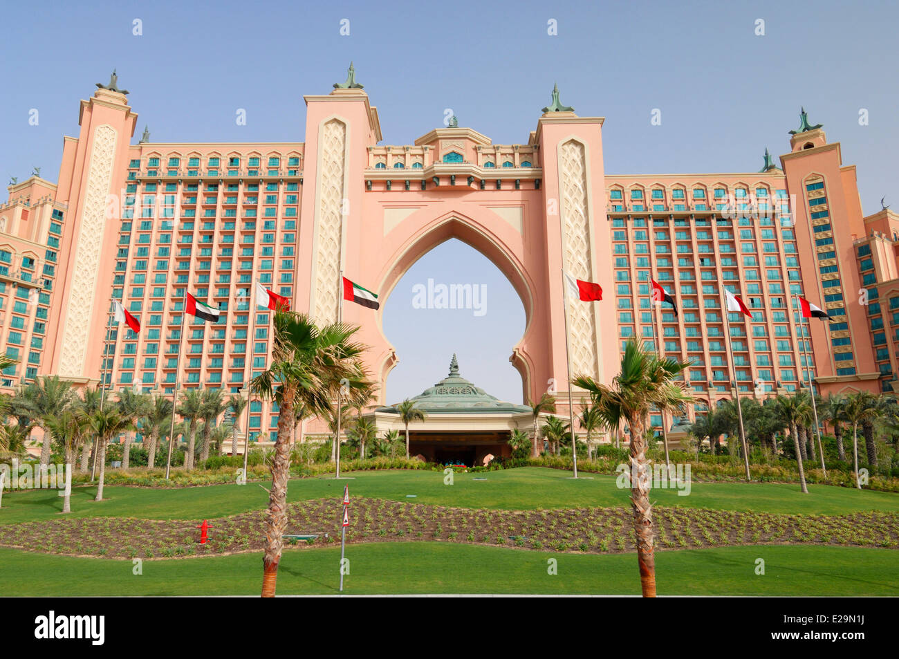 Emirats Arabes Unis, Dubaï, l'émirat, le Jumeirah Palm Jumeirah, Atlantis Hôtel de Luxe Banque D'Images