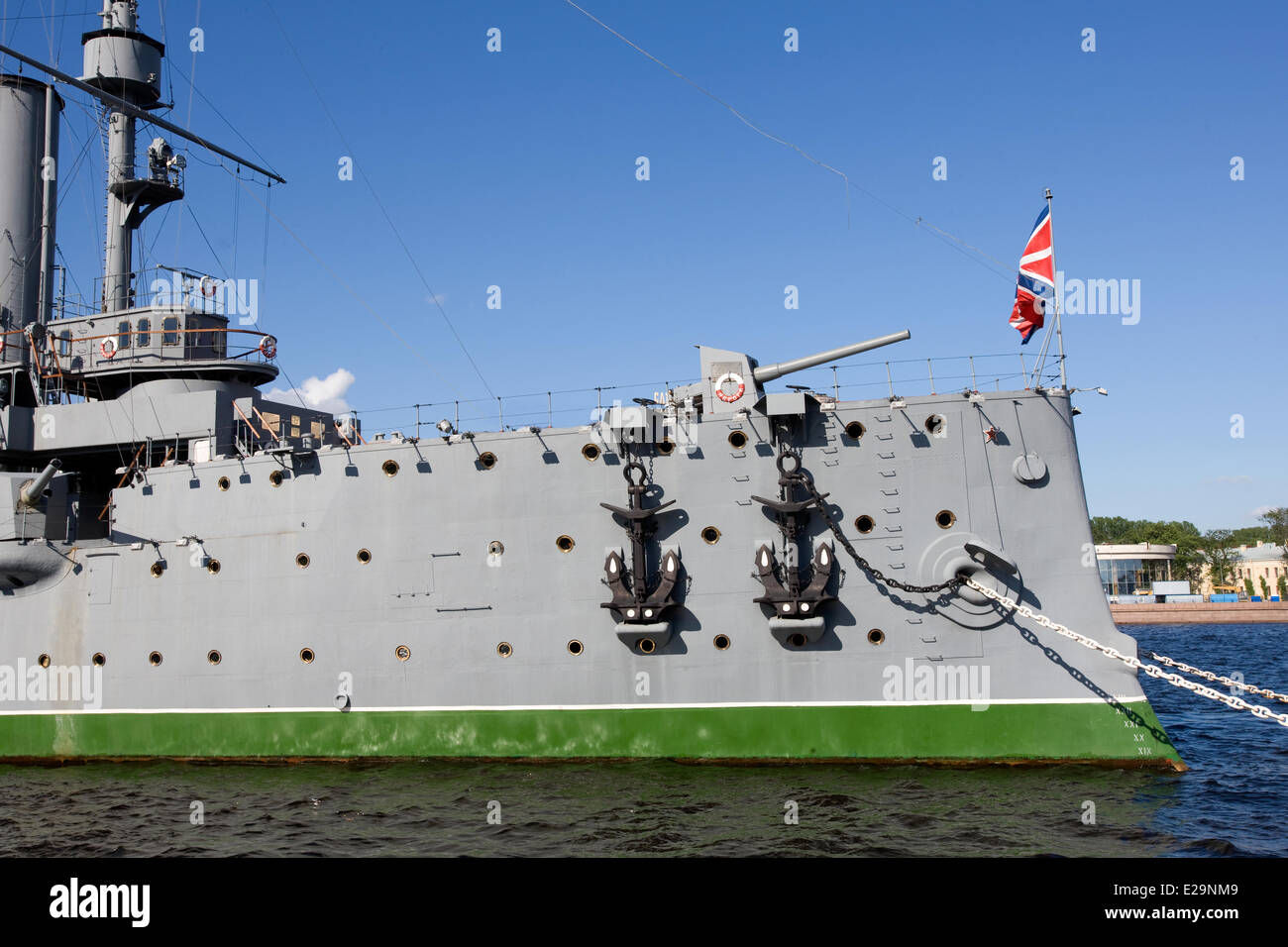 La Russie, Saint-Pétersbourg, inscrite au Patrimoine Mondial de l'UNESCO, Russie, Saint-Petersbourg, croiseur Aurore, bateau musée Banque D'Images