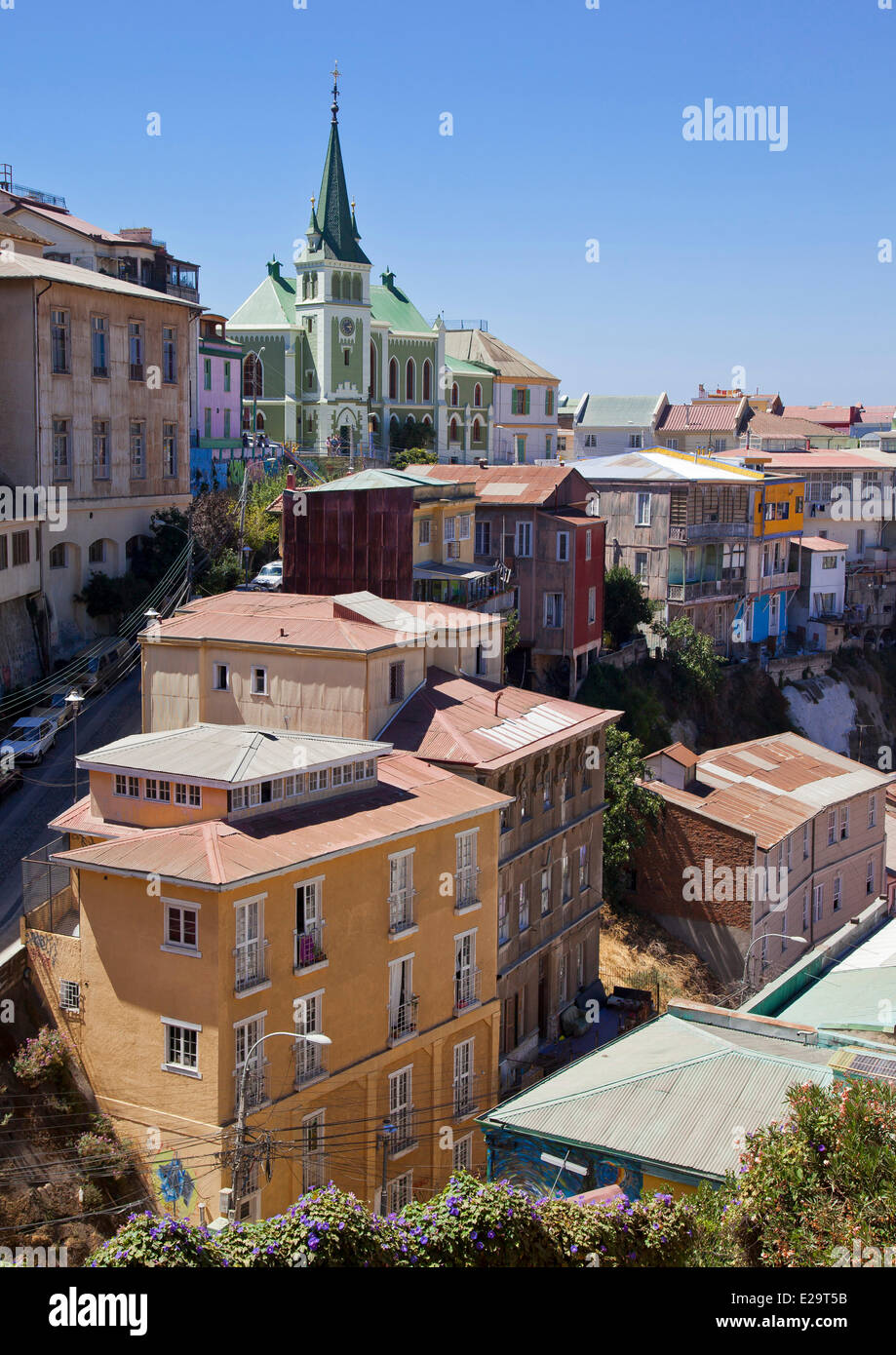 Le Chili, Valparaiso, Valparaiso, centre historique classé au Patrimoine Mondial par l'UNESCO Banque D'Images