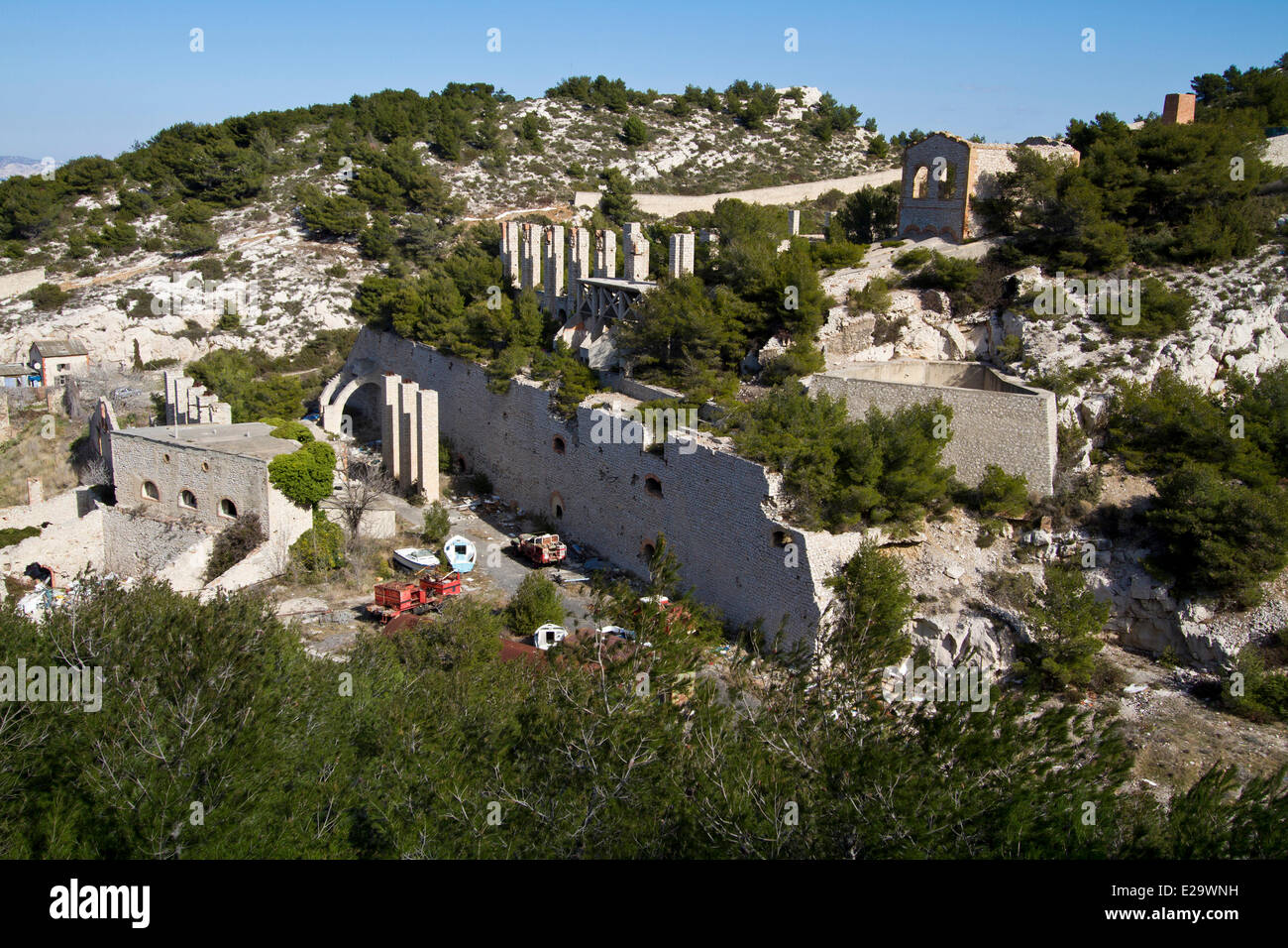 France, Bouches du Rhône, Marseille, capitale européenne de la culture 2013, vieille ruine industrielle de l'usine de traitement de plomb Banque D'Images