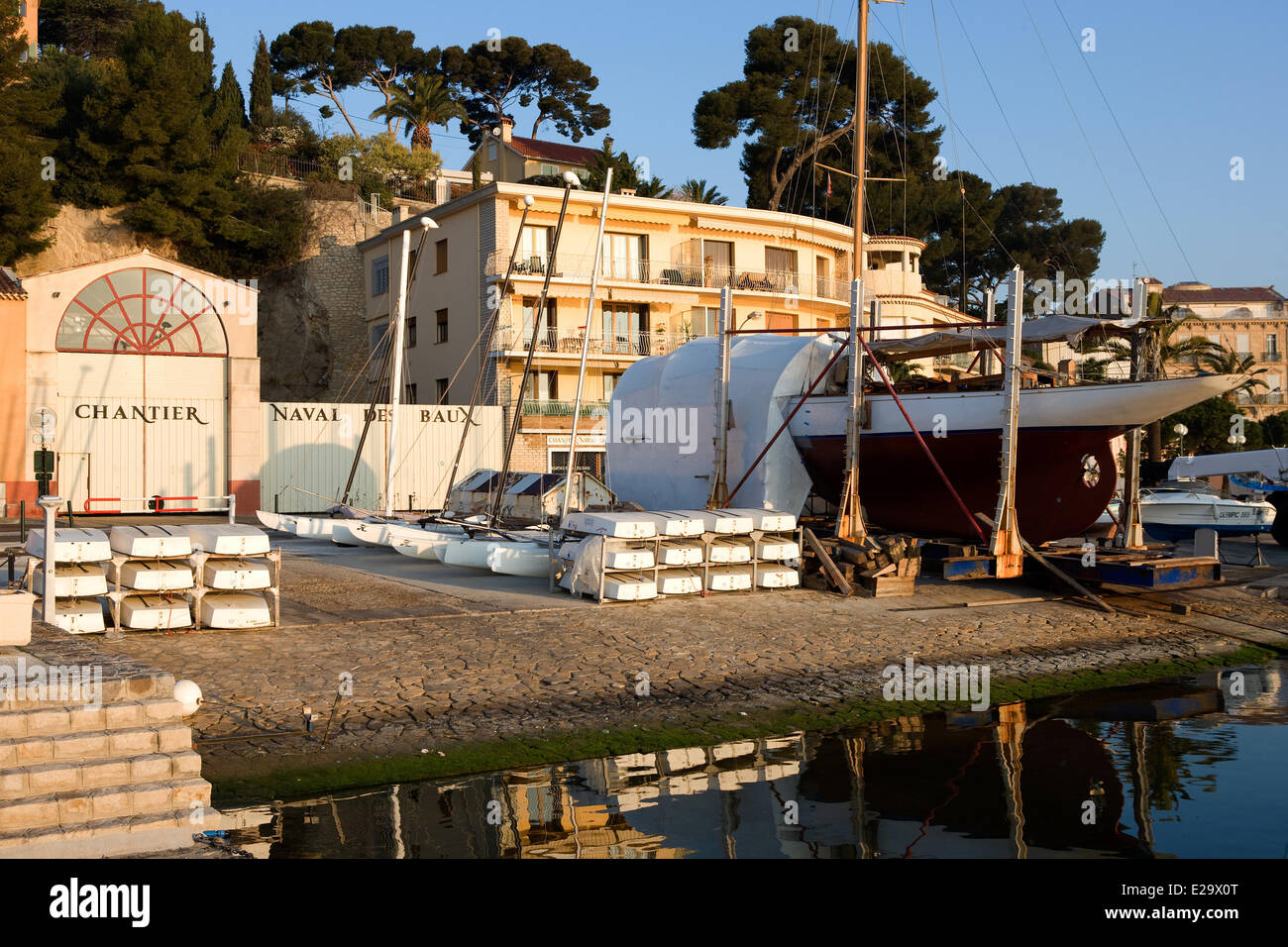 La France, Var, Sanary sur Mer, chantier naval des Baux Banque D'Images